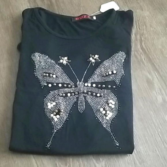 BUZZ Cold Shoulders BUTTERFLY SHIRT - Picture 2 of 5